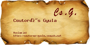 Csutorás Gyula névjegykártya