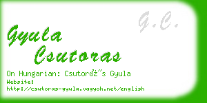 gyula csutoras business card